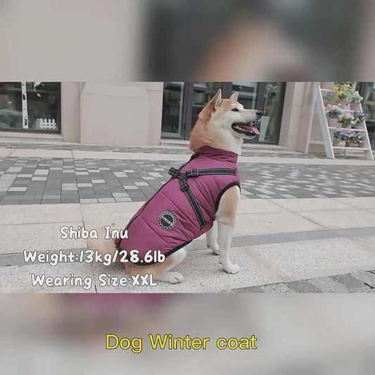 Dog Warm Coat - With Harness-Zipper